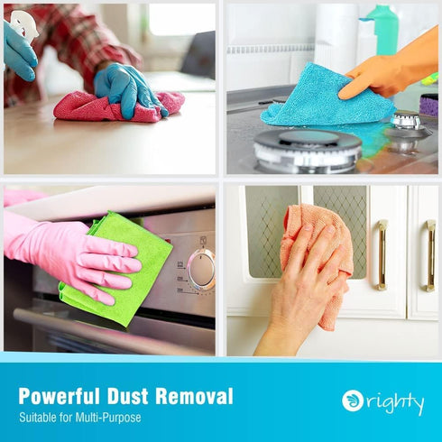 Orighty Microfiber Cleaning Cloths, Pack of 60, Highly Absorbent Cleaning Supplies, Lint Free Cloths for Multiple-use, Powerful Dust Removal Clean...