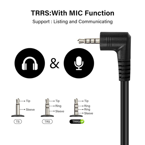 PNGKNYOCN 2.5mm Audio Aux Cable?90 Degree 2.5mm TRRS Male to 2.5mm TRRS Male Double Angled Stereo Headset Headphone Jack Connector Cable?0.3M?...
