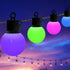 Outdoor String Lights, Outdoor Smart Patio Light, 30FT Color Changing String Lights with 15 Shatterproof LED Bulbs without a Controller, Extendabl...