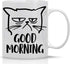 CBTwear Good Morning Funny Grumpy Cat 11oz White Ceramic Coffee Mug - Cute Unique Cat Mom Gifts for Birthdays, Anniversaries, or Any Occasion...