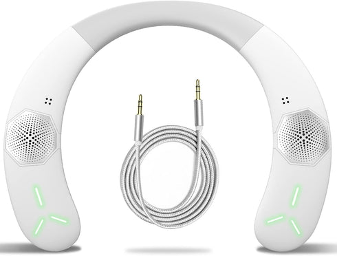 Neck Speaker, Wearable Bluetooth Speaker with Dynamic GRB & AUX Cable, True 3D Stero Sound Around The Waterproof Neckband Speaker, Built in MIC, P...