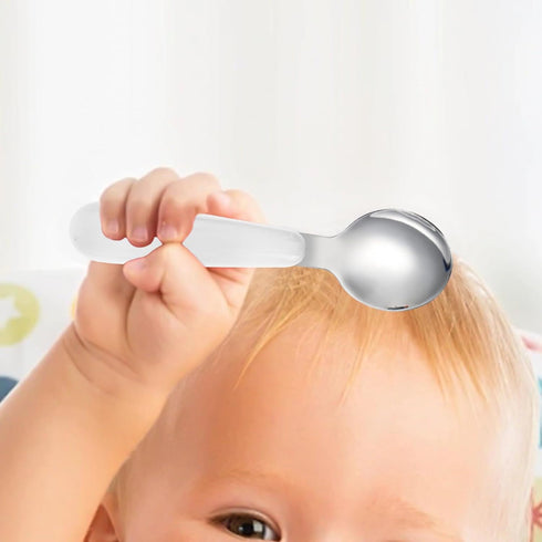 VANRA 2 Pieces Toddler Fork and Spoon Set with Travel Case 18/8 Stainless Steel Toddler Utensils Kids Silverware Children Flatware Child Cutlery S...