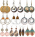 10 Pairs Vintage Dangle Earrings for Women Boho Jewelry Set Sunflower Geometric Teardrop Earring Christmas Gifts...