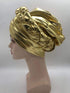 latest aso oke auto gele headtie Already Handmade african Cap Nigerian Wedding Gele women braid turbans Ladies head wraps (Gold)...