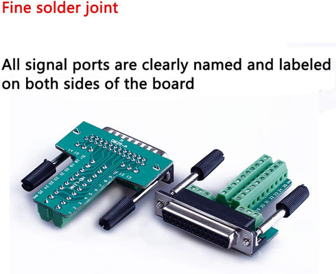 1PCS DB25 Solderless RS232 D-SUB Serial to 25-pin Port Terminal Female Adapter Connector Breakout Board with Case Long Bolts Nuts (Female)...