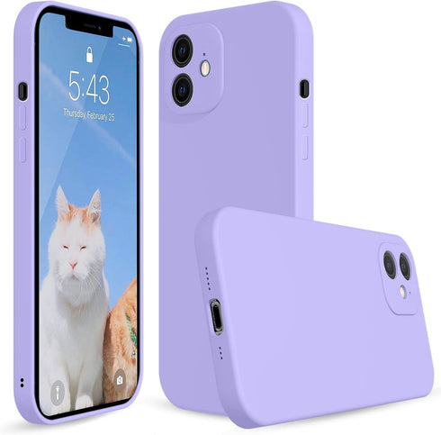 Case for iPhone 12 Silicone, Soft Liquid Silicone Gel Rubber Phone Case Shockproof Protective Case Cover with Camera Lens Protector for iPhone 12 ...