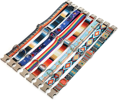 Dog Collar and Leash Set, Quick Release Buckle Soft Durable Print Puppy Collars Adjustable for Small Medium Large Pet Male Dogs Boy Cat Maya M...