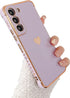 phylla Compatible with Samsung Galaxy S21 FE 6.4” 5g Phone Case Luxury Plating Cute Love Heart Side Small Pattern Case Full Camera Protection Soft...