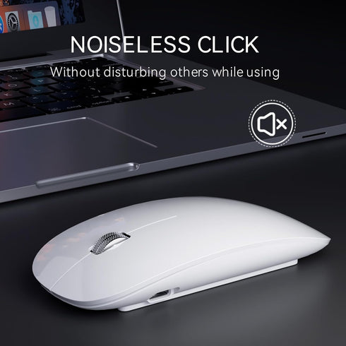 Uiosmuph G11 Wireless Mouse, USB C Rechargeable Computer Mouse, Slim Silent Mice 2.4GHz Optical with USB Nano Receiver and Type C Receiver for Lap...