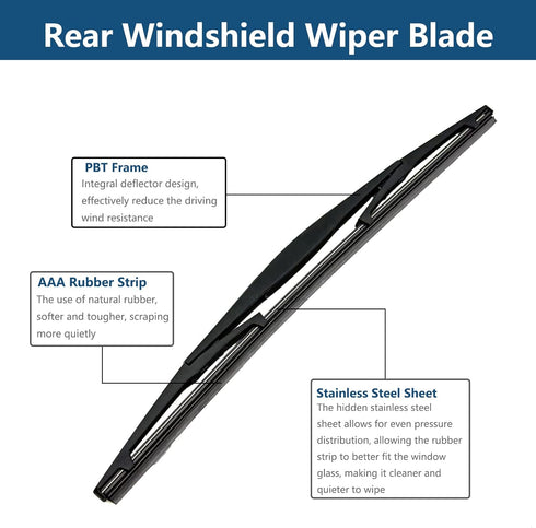 Rear Windshield Wiper Arm with Wiper Blade for Honda Odyssey 2011-2017 Rear Windshield Back Wiper Arm Blade Replacement OEM # 76720-TK8-A01, 76730...