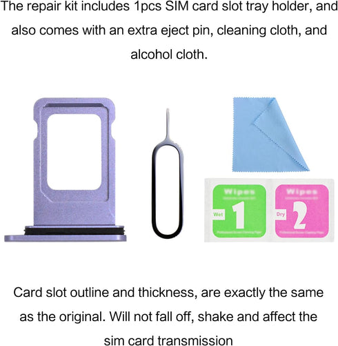 ASDAWN for iPhone 11 SIM Card Slot Replacement for iPhone 11 SIM Card Tray Holder Waterproof Rubber Ring and SIM pin(Single Sim Version 6.1 inches...
