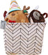Square Canvas Toy Storage Bins Basket with Handle Collapsible Toy Organizer for Nursery Storage, Kid's Toy & Laundry, Gift Baskets(White-Geometric...