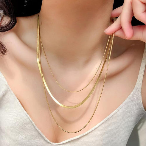 14K Gold Plated Layering Choker Necklaces for Women| Snake Chain,Cuban Link Chain,Paperclip Layered Chains Necklace for Women Trendy Jewelry....