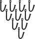 Metal J Shaped Iron Hooks, 1.4 Inch Wall Mounted Single Hooks, Simple Hanger Hook for Coats, Bags and Key, Black (10Pcs)...
