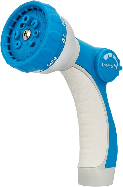 TheFitLife Garden Hose Nozzle Sprayer - Integrated Water Nozzle with 8 Adjustable Watering Patterns, Leak Proof, Water-saving, Anti-slip, Easy Con...