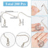 SUNNYCLUE 1 Box 200Pcs Stainless Steel Earring Wires Fish Hook Earrings French Earring Hooks Bulk Ear Wires with Coil Ball Fishhook Earwire Findin...