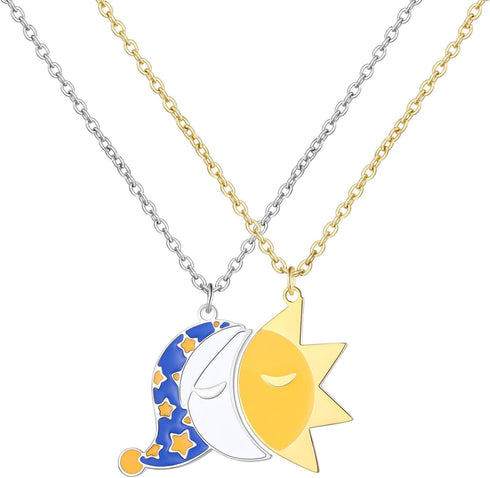 huiphong Sun and Moon Friendship Necklace for Kids Men Women and Fans...
