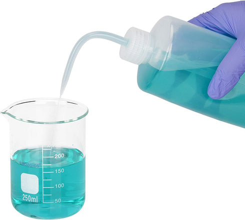 Chemical Wash Bottle, 3-Pack Plastic Safety Lab Squeeze Wash Bottle, LDPE with Narrow Mouth, 250 ml + 500 ml + 1000 ml (8 oz)/3 Bottles...