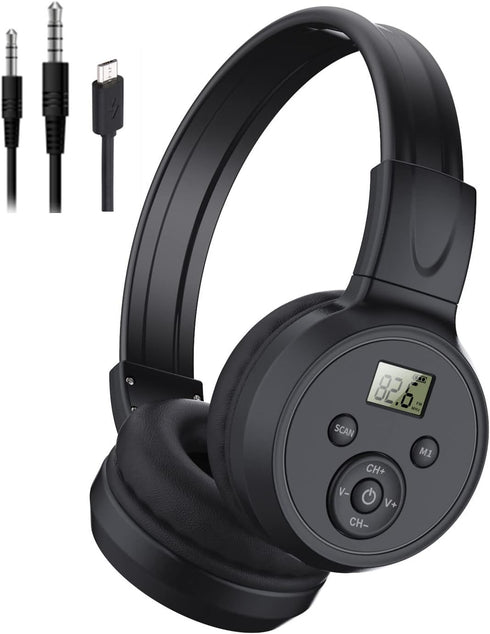F4 Rechargeable & Portable Personal FM Radio Headphones with Best Reception, FM Headset Radio Receiver for Meeting, Daily Works, Hiking, Jogging.....