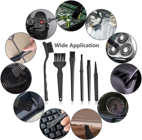Keyboard Brush,6 in 1 Multi-Purpose Portable Plastic Handle Nylon Anti Static Brush Kit Fit for MacBook Laptop,Phone,Computer Keyboard,Machine,Car...