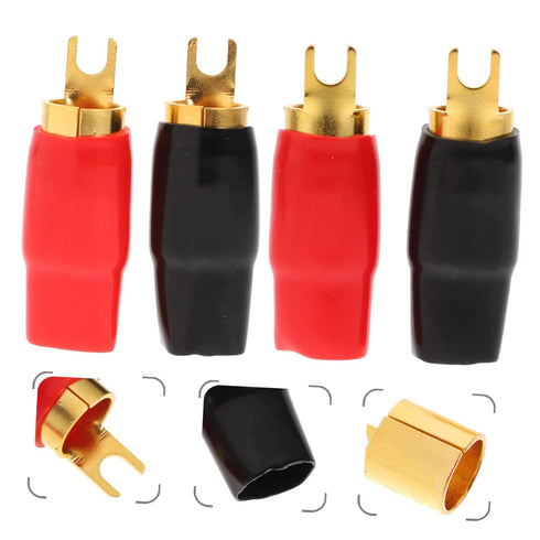 2 Pairs Speaker Wire Connector Spade Terminal Speaker Terminal Copper Spade Wire Connectors Automotive 0ga Terminal Electrical Wire Connectors Spe...