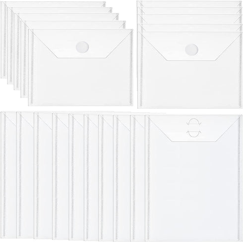 Large Stamp & Die Storage Pocket Envelope 20 Pack Resealable Clear Plastic Seal Bags Storage Case for Cutting Dies Stencil Album Stamp Crafts Pape...