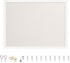 OWLKELA 12"x16" inch Bulletin Board with Linen, White Wood Style Frame, with 10 Pushpins, Linen Cork Board, Ideal for School, Home & Office...