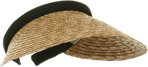 MG Ladies Sewn Braid Wheat Straw Clip-On Visor (Natural)...