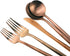 Matte Rose Gold Silverware Set,Gugrida 5-Piece 18/10 Stainless Steel Satin Finish Flatware Set,Kitchen Utensil Set,Tableware Travel Cutlery Set fo...