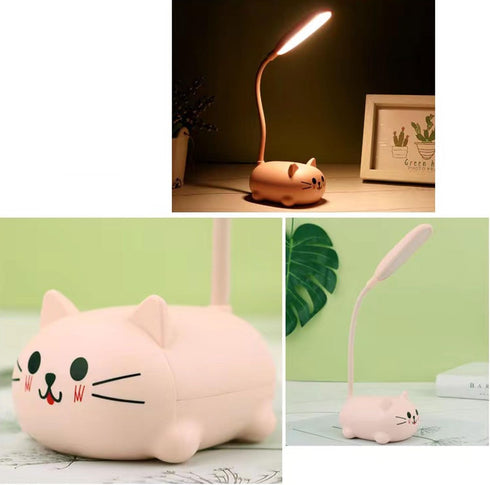 Mini Cat Night Light, LED Desk Lamp for Kids,Cute Cat Foldable USB Rechargeable Reading Light Bedroom Children's Bedside Study (Pink)...