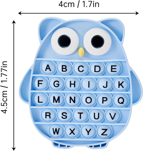Push Pop Bubble Fidget Sensory Toy, Silicone Stress Relief Popping Toy, ABC Alphabet Owl Shaped Educational Learning Tools for Toddlers Kids Stude...