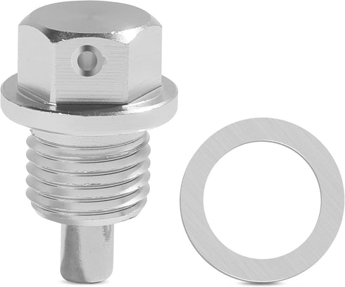 Universal M14x1.5 Magnetic Sump Drain Nut Bolt,Aluminum Oil Pan Drain Plug with Copper Gasket Crush Washer,Automotive Replacement Engine Oil Drain...