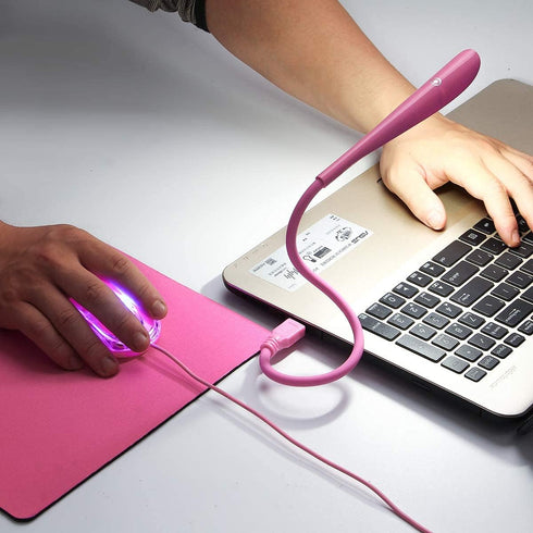 Pink Mouse and Pad USB LED Light 3 in 1 Gift Comb Kids Mouse for Laptop Home Office Travel by SOONGO...