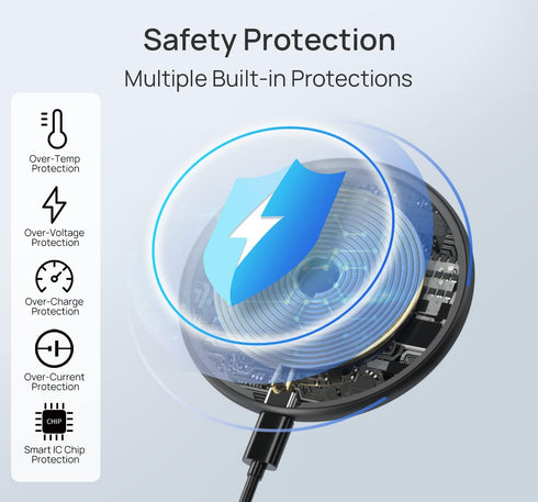 Wireless Charger for Thick Cases of 10MM/Popsocket/OtterBox, Phone Charger Pad, 15W Max Wireless Charging Pad Compatible with iPhone 15 Pro Max/14...
