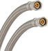 Eastman 16 Inch Flexible Faucet Connector Supply Line, Stainless Steel Braided Hose, 3/8 Inch Compression Outlet x 3/8 Inch Compression Inlet Conn...
