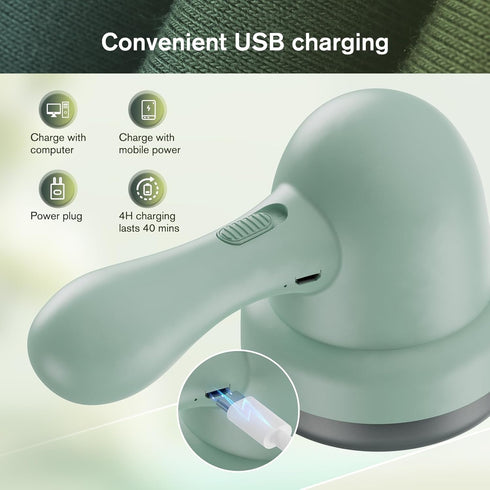 Electric Fabric Shaver, USB Powered Sweater Shaver with 2 Replaceable Stainless Steel Blades, Dual Protection Lint Remover for Removing Fuzz and P...