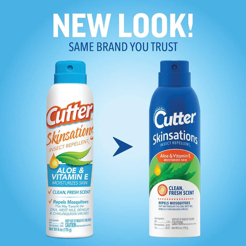 Cutter Skinsations Insect Repellent, Repels Mosquitos, Ticks, Gnats, Fleas, 7% DEET, 6 fl Ounce (Aerosol Spray)...