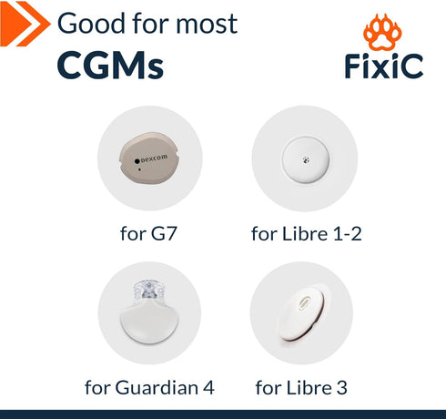 FixiC Freestyle Adhesive Patches 25 PCS – Good for Libre 1, 2, 3 & Plus – G7 & Stelo – Guardian – Waterproof Adhesive Patches – Libre Adhesive Cov...