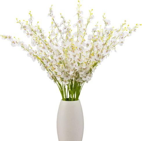 BOMAROLAN Artificial Orchid Silk Fake Flowers Faux Dancing Lady Orchids Stems Flower 10 Pcs Real Touch for Wedding Home Office Party Hotel Yard De...