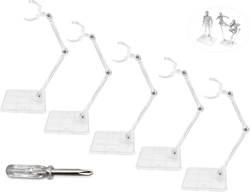 5 Pcs Action Figure Display Holder, Transparent Action Display Stand for Doll Model Toy...