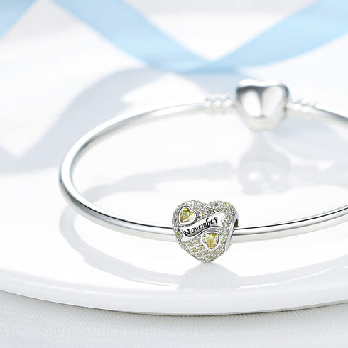 Birthstone Charms for Bracelet 925 Sterling Silver Dangle Charm Beads Pendants Fit for Bracelets and Necklaces with 5A Cubic Zirconia, Birthday Mo...