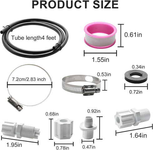 CL200 Offline Chlorinator Hose Swimming Pool Tubing Connection Kit with Saddle Connectors Clamps and Check Valve Control Valve Fits for CLX220PAK,...