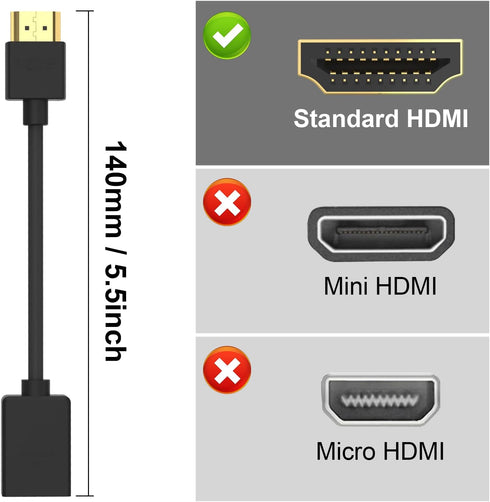 VCE 2-Pack HDMI Male to Female Swivel Adapter HDMI Extension Gold Plated Converter for Google Chrome Cast, Roku Streaming Stick...