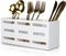 Ayiaren Wooden Silverware Cutlery Holder White Flatware Caddy Kitchen Utensils Holder for Party Wood Silverware Organizer Storage for Table Counte...