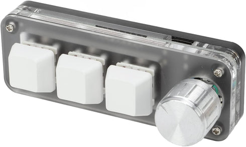 Cuifati Mini 3 Key Keypad with Knob, One Handed Macro Mechanical Keyboard, 3 Fully Programmable Keys, for, for Vista, for, for Macos...