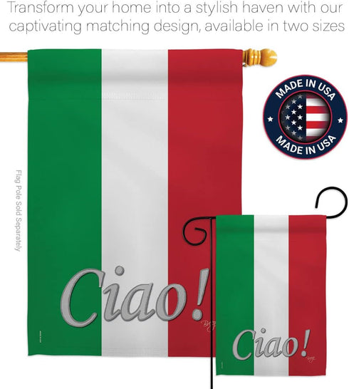 Breeze Decor Regional Nation International World Country Particular Area House Banner Small Yard Double-Sided, Garden Flag 13"x 18.5", Italian Dec...