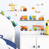 DECOWALL DS-8012 Construction Site Cars Island Kids Wall Stickers Wall Decals Peel and Stick Removable Wall Stickers for Kids Nursery Bedroom Livi...