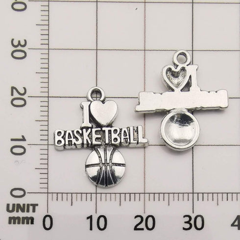 iloveDIYbeads Ball Sports Charms-75pcs Alloy Ball Games Sports Basketball Charms For Jewelry Making Crafting DIY Necklace Earrings Bracelet Access...