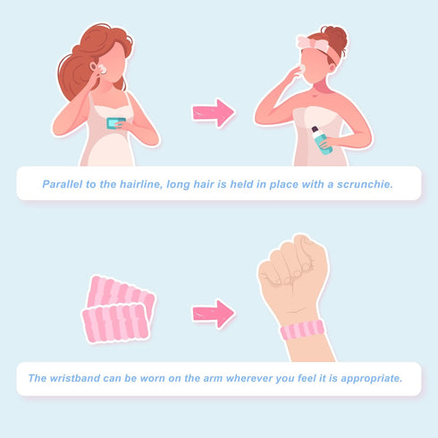 Spa Headband and Wristband Set Skincare Headband Makeup Hairband Face Wash Headband with Hair Clip Headband for Washing Face...