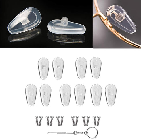 Eyeglass Nose Pads Screw-in Repair Kit Anti-Slip Soft Silicone Air Chamber Bag Glasses Pieces with Screws and Screwdriver Sunglasses...